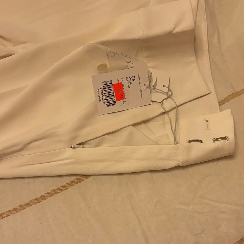 Elegant Cream Wide Leg Women's Pants - Picture 3 of 4